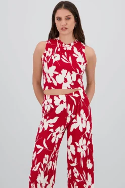Shasa Tropical Floral Textured Top
