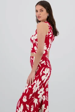 Shasa Tropical Floral Textured Top