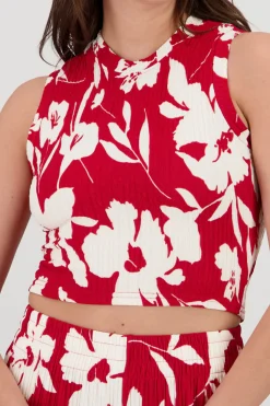 Shasa Tropical Floral Textured Top
