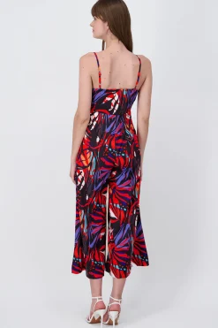 Shasa Tropical Print Fluid VNeck Jumpsuit