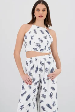 Shasa Tropical Print Halter Top
