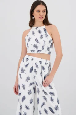 Shasa Tropical Print Halter Top