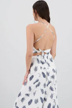 Shasa Tropical Print Halter Top