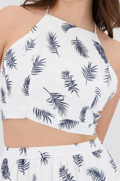 Shasa Tropical Print Halter Top