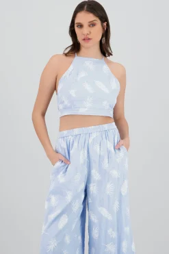Shasa Tropical Print Halter Top
