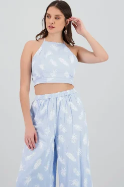 Shasa Tropical Print Halter Top