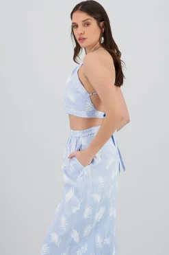 Shasa Tropical Print Halter Top