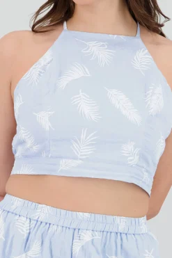 Shasa Tropical Print Halter Top