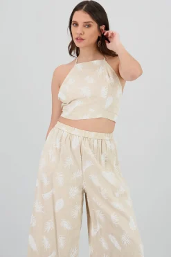 Shasa Tropical Print Halter Top