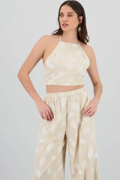 Shasa Tropical Print Halter Top