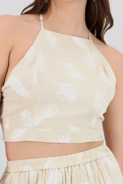 Shasa Tropical Print Halter Top