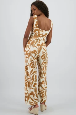 Shasa Tropical Print Strappy Jumpsuit