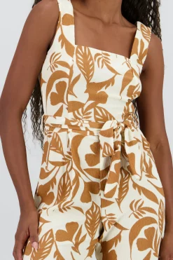 Shasa Tropical Print Strappy Jumpsuit