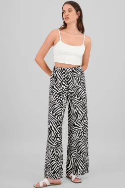 Shasa Tropical Print Wide Leg Pants