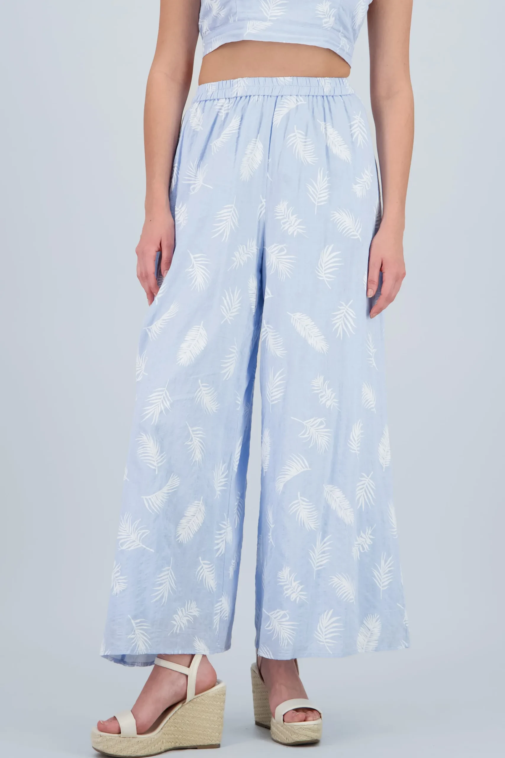 Shasa Tropical Print Wide Leg Pants