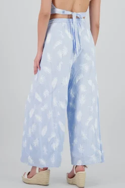 Shasa Tropical Print Wide Leg Pants