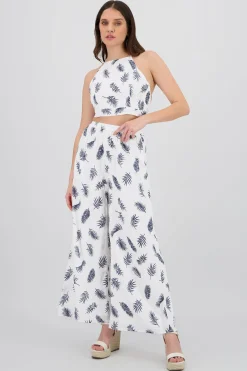 Shasa Tropical Print Wide Leg Pants