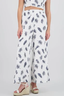Shasa Tropical Print Wide Leg Pants
