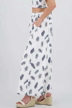 Shasa Tropical Print Wide Leg Pants