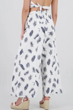 Shasa Tropical Print Wide Leg Pants