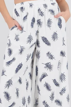 Shasa Tropical Print Wide Leg Pants
