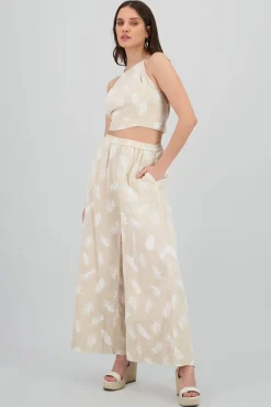 Shasa Tropical Print Wide Leg Pants