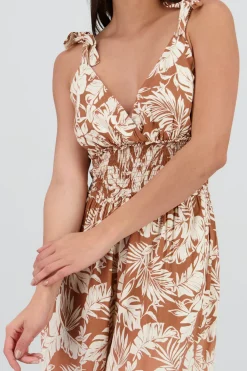 Shasa Tropical Tie Strap Jumpsuit