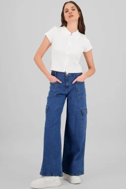 Shasa Two Patch Pockets Cargo Jeans