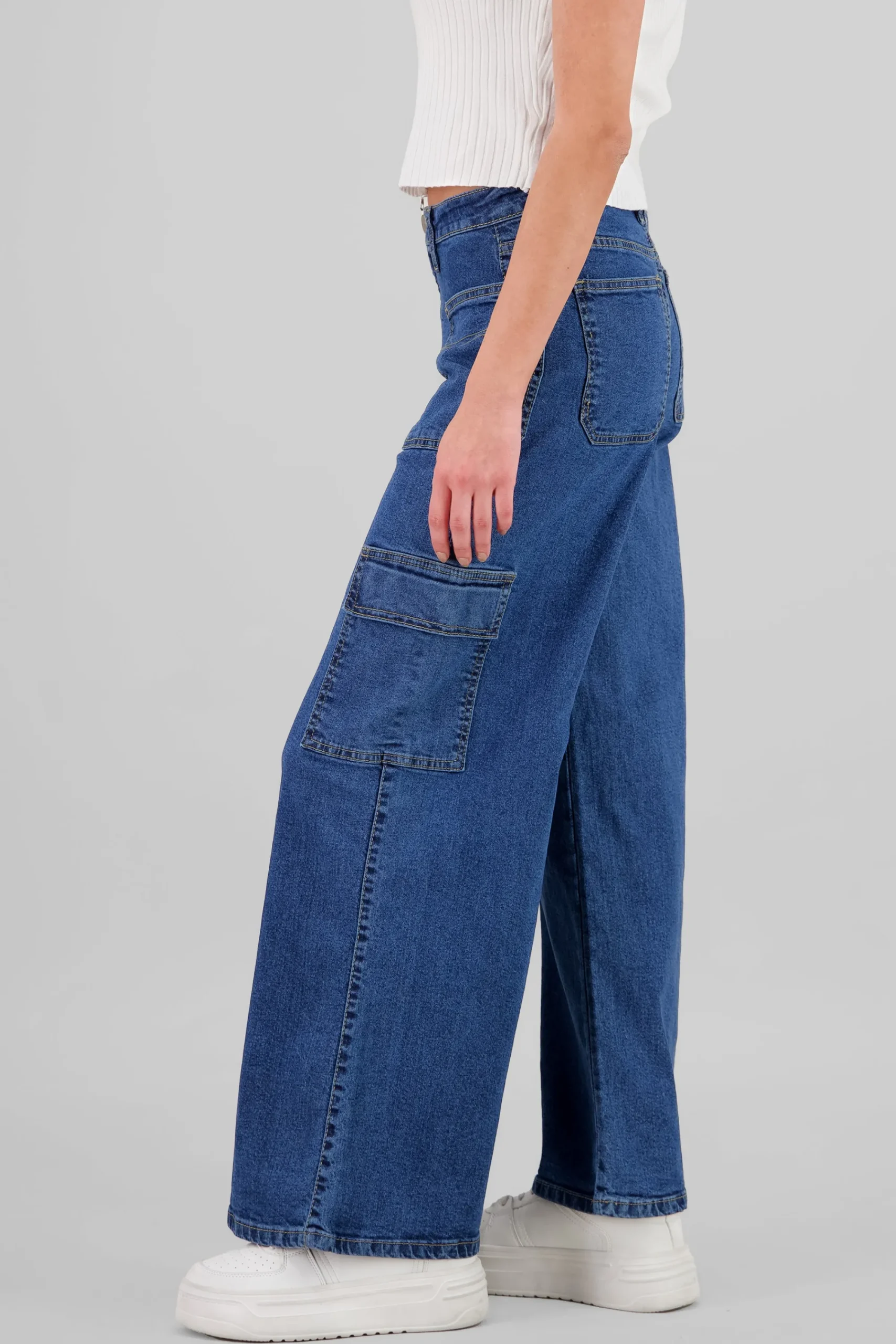 Shasa Two Patch Pockets Cargo Jeans