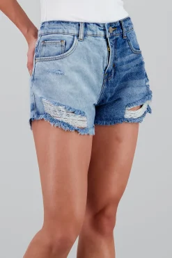 Shasa Two Tone Distressed Shorts
