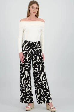 Shasa Two Toned Printed Wide Leg Pant