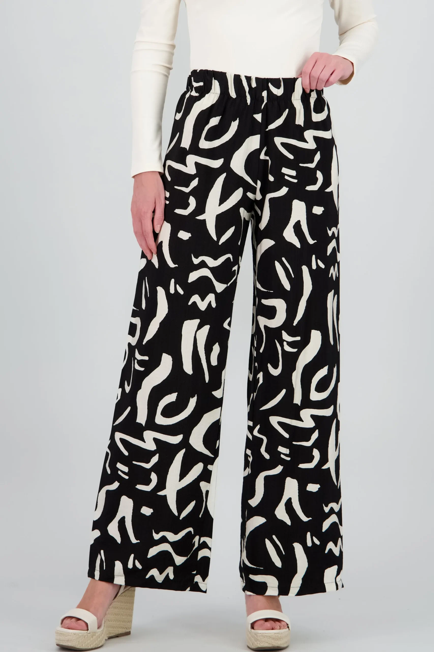 Shasa Two Toned Printed Wide Leg Pant