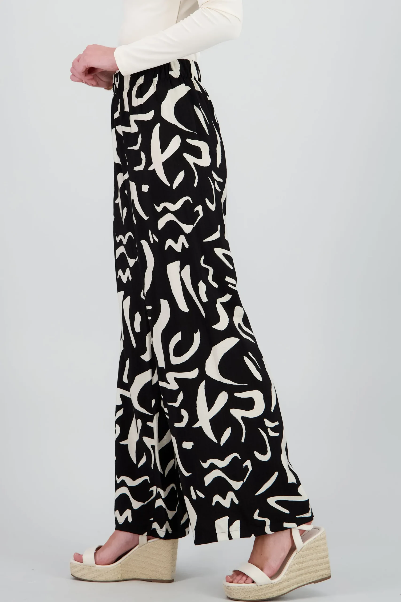 Shasa Two Toned Printed Wide Leg Pant