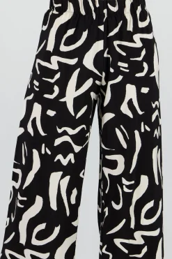 Shasa Two Toned Printed Wide Leg Pant
