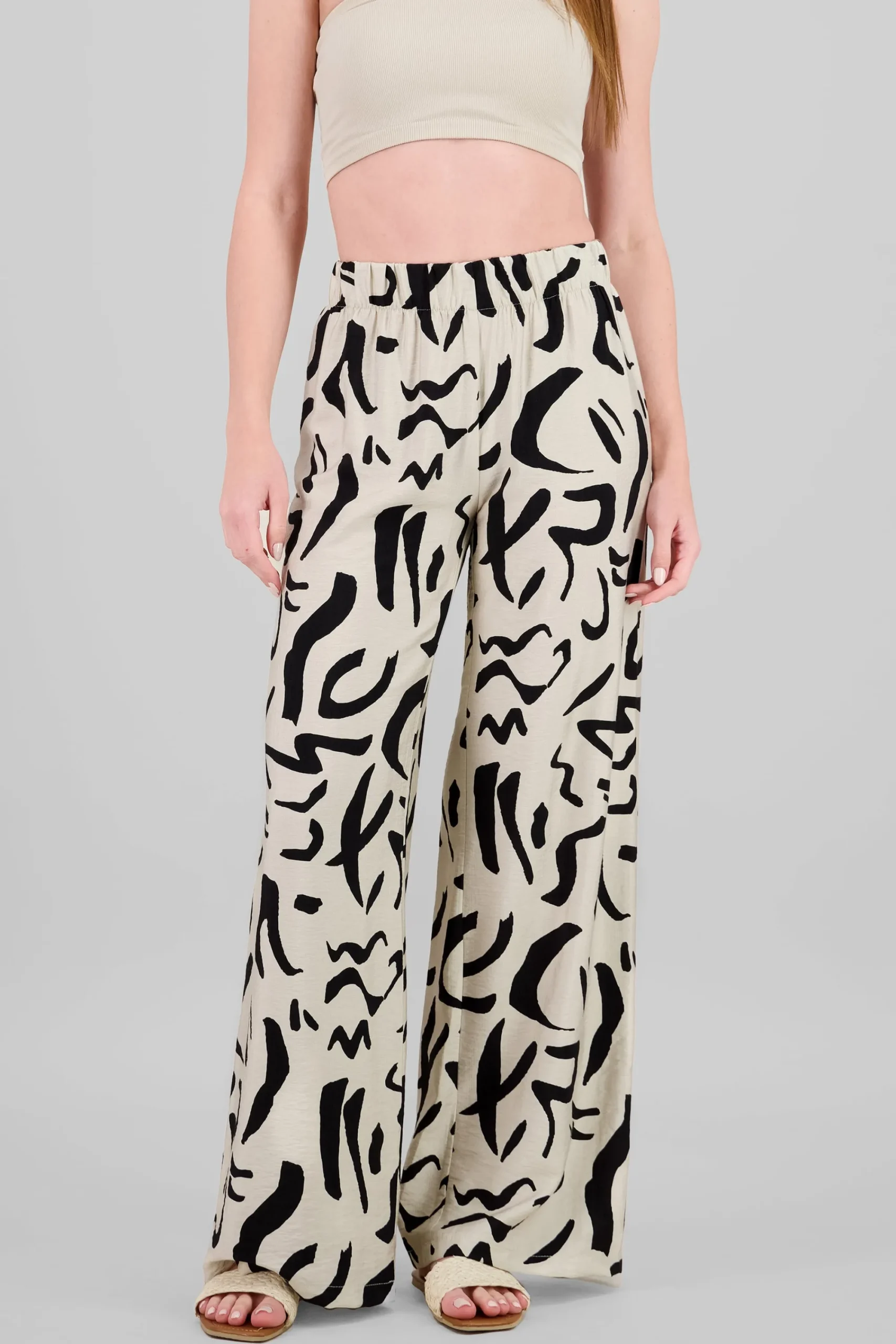 Shasa Two Toned Printed Wide Leg Pant