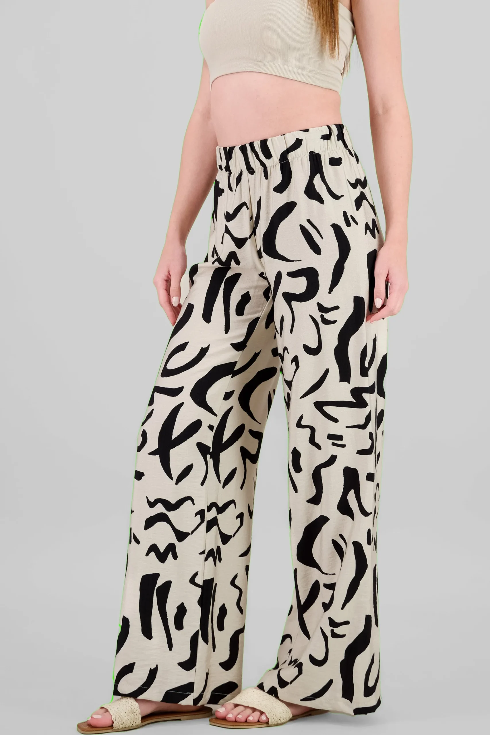 Shasa Two Toned Printed Wide Leg Pant