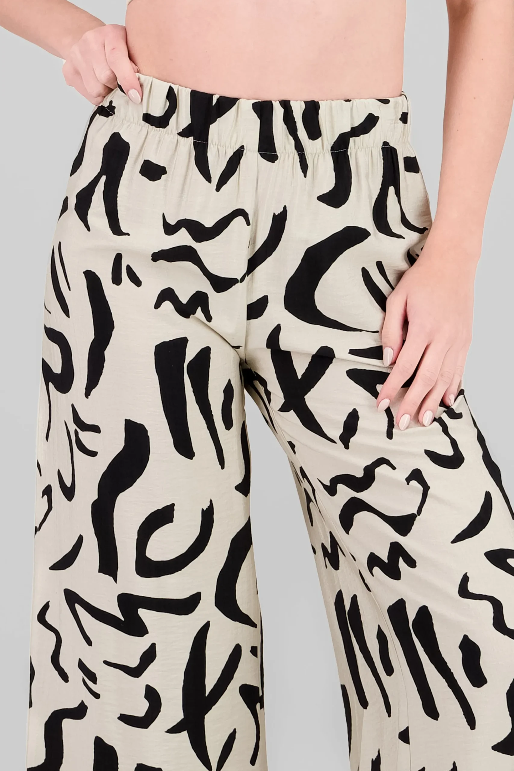Shasa Two Toned Printed Wide Leg Pant