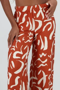 Shasa Two Toned Printed Wide Leg Pant