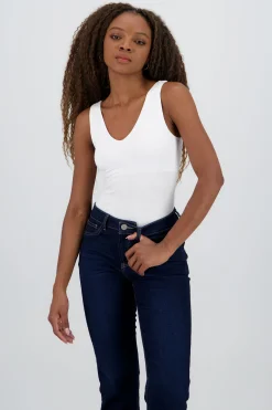 Shasa V Neck Double Layer Bodysuit
