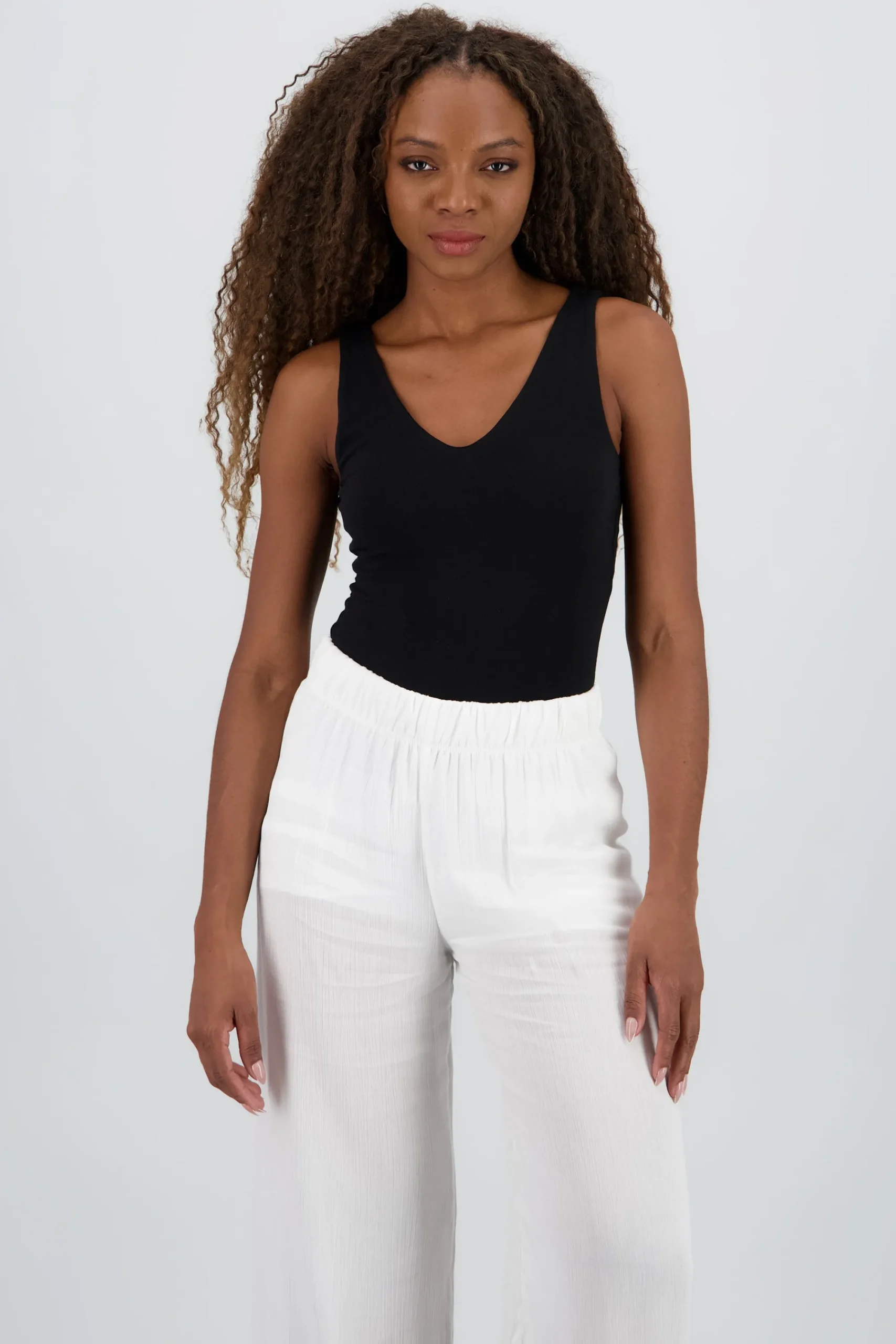 Shasa V Neck Double Layer Bodysuit