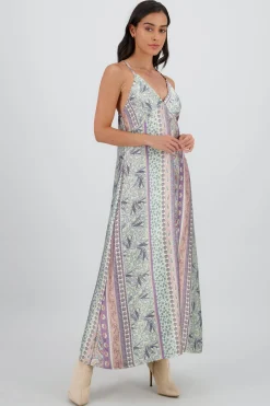 Shasa V Neck Midi Dress with Straps