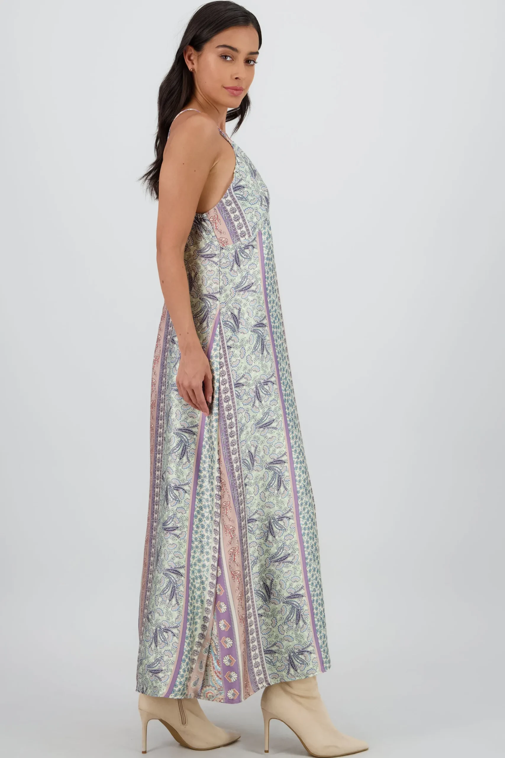 Shasa V Neck Midi Dress with Straps