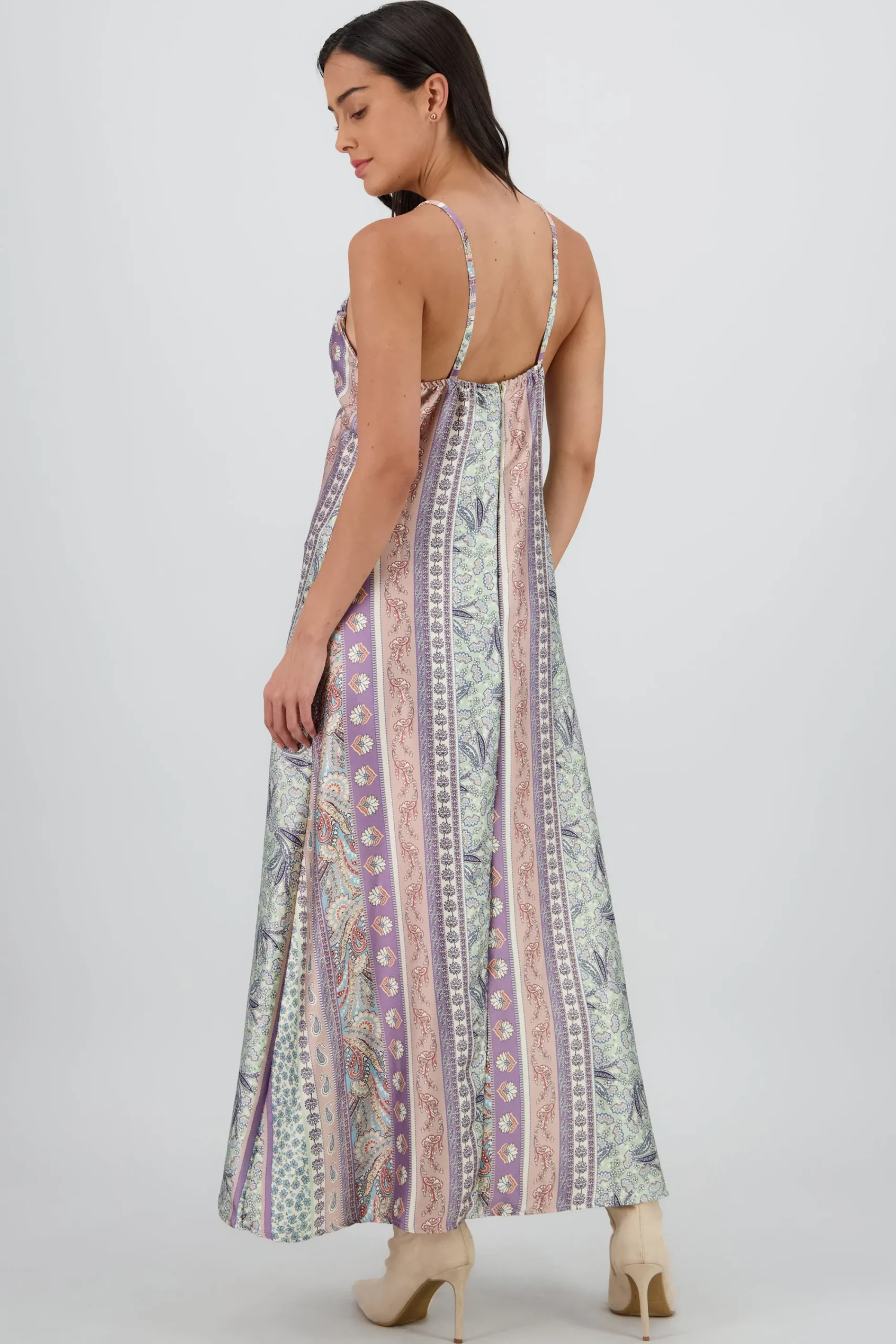 Shasa V Neck Midi Dress with Straps
