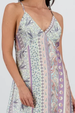 Shasa V Neck Midi Dress with Straps