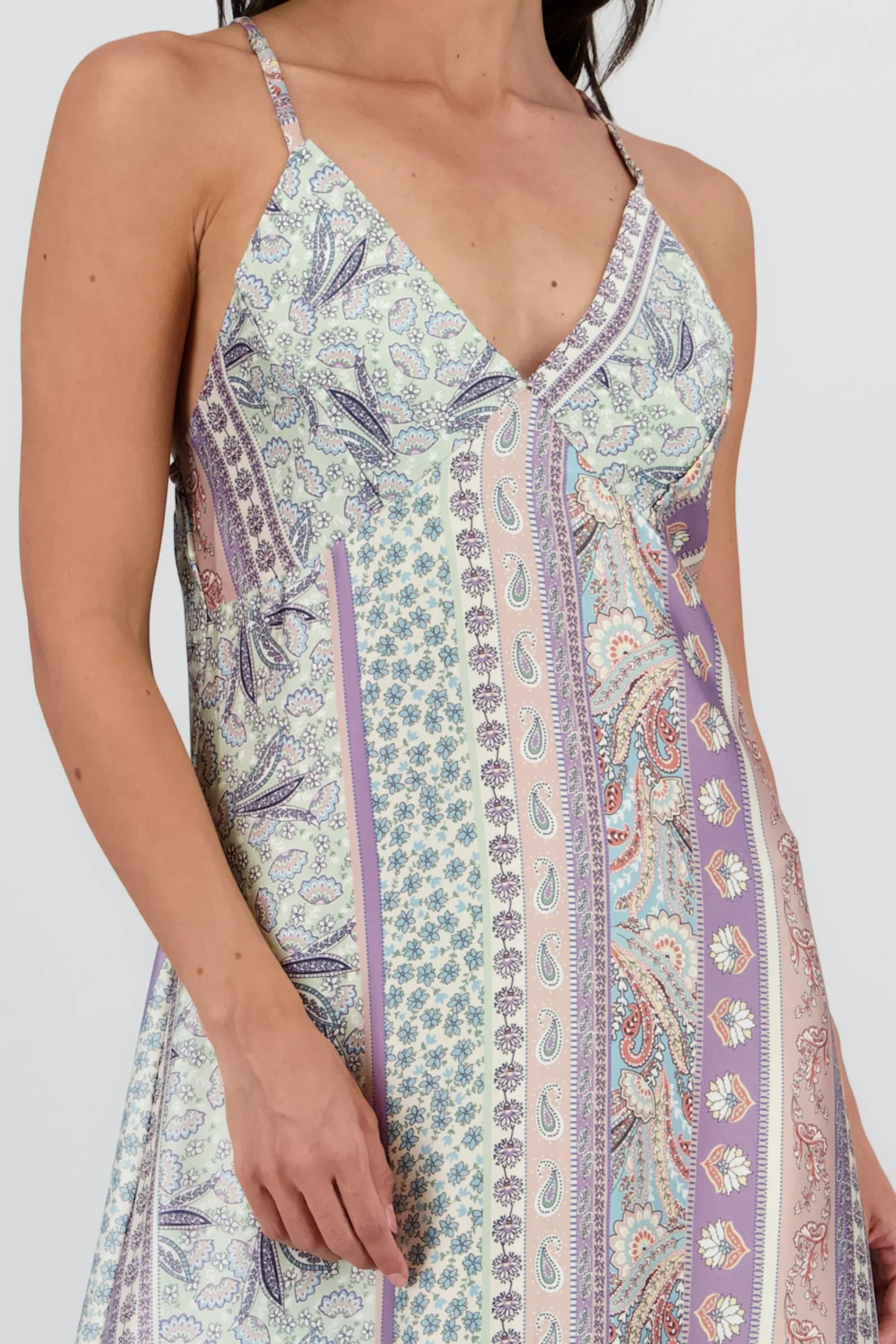 Shasa V Neck Midi Dress with Straps
