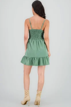 Shasa V Neck Mini Dress with Ruffle Detail