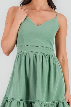 Shasa V Neck Mini Dress with Ruffle Detail