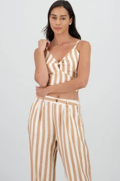Shasa V Neck Striped Top