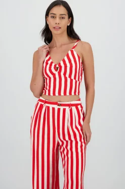 Shasa V Neck Striped Top