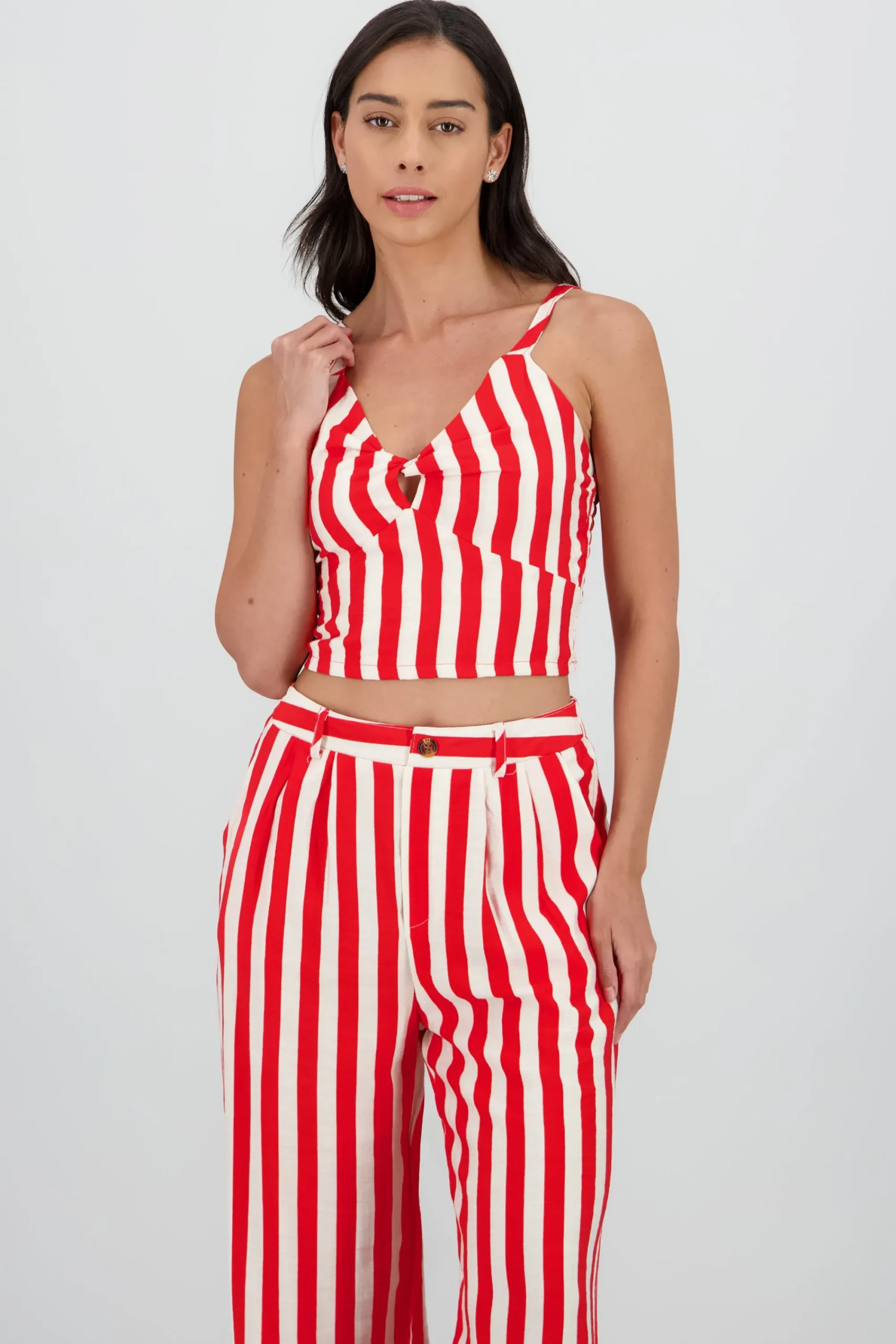 Shasa V Neck Striped Top
